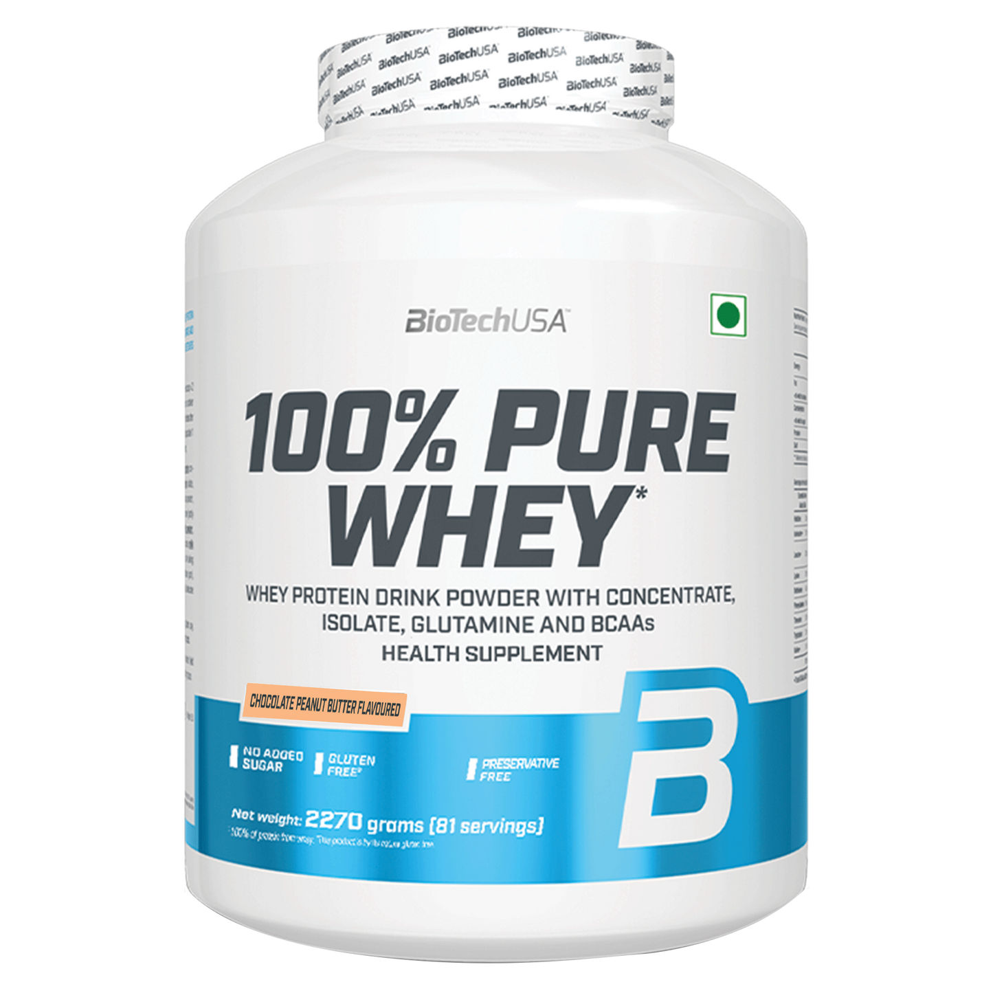 BioTechUSA 100% Pure Whey (Chocolate Peanut Butter), 2.27 kg, 81 Servings Gymline Plus Private Limited
