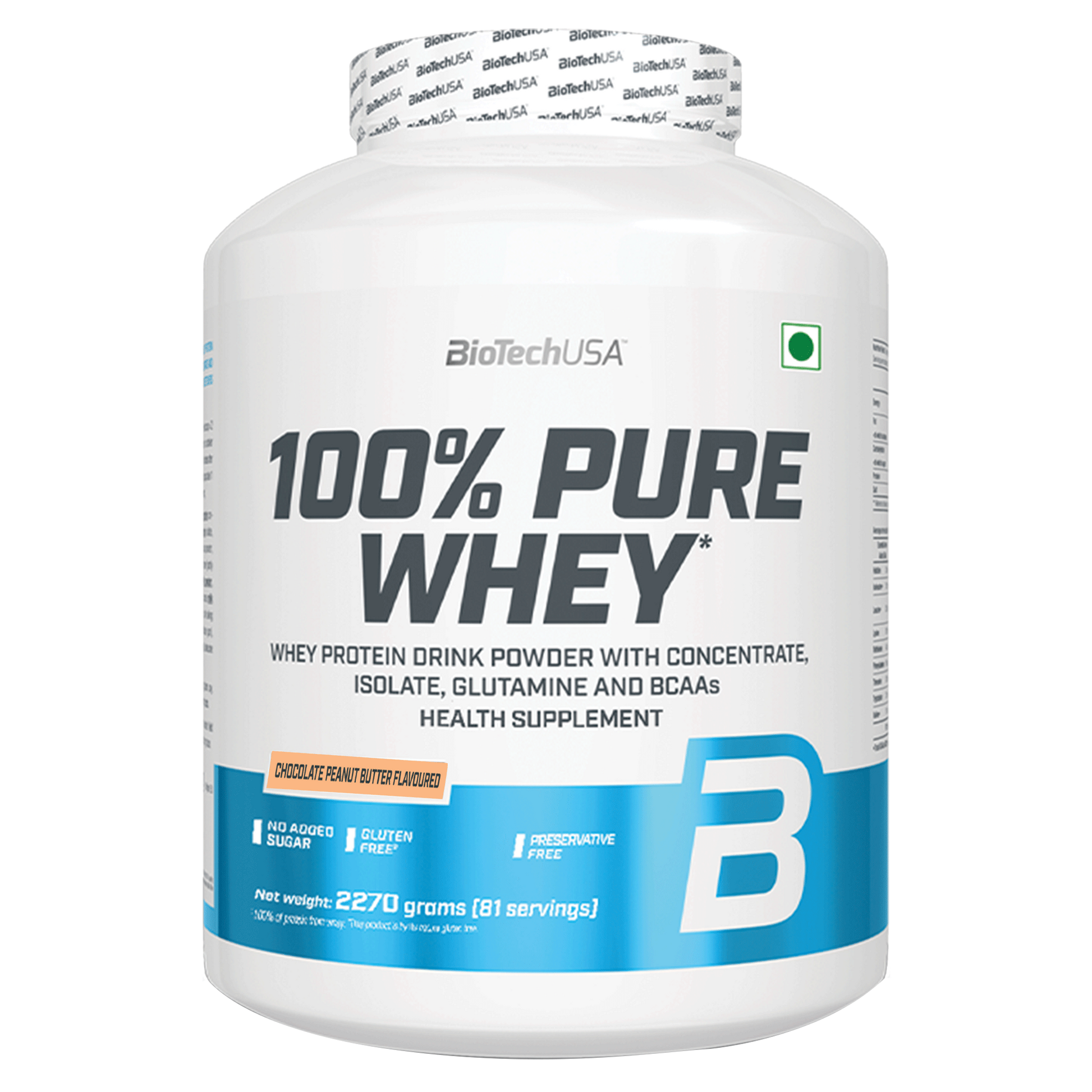 BioTechUSA 100% Pure Whey (Chocolate Peanut Butter), 2.27 kg, 81 Servings Gymline Plus Private Limited