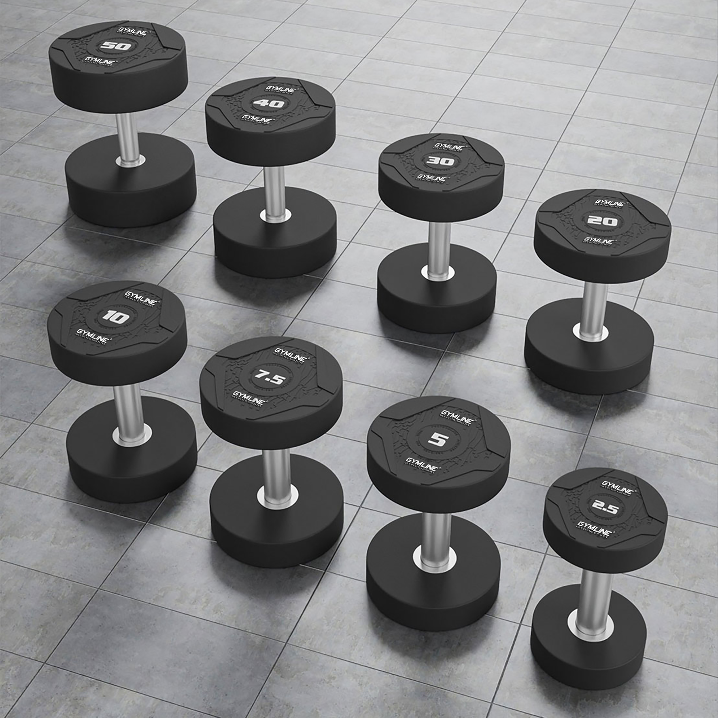 Gymline Professional Rubber Coated Gym Dumbbells 500 kg Set Gymline Plus Private Limited