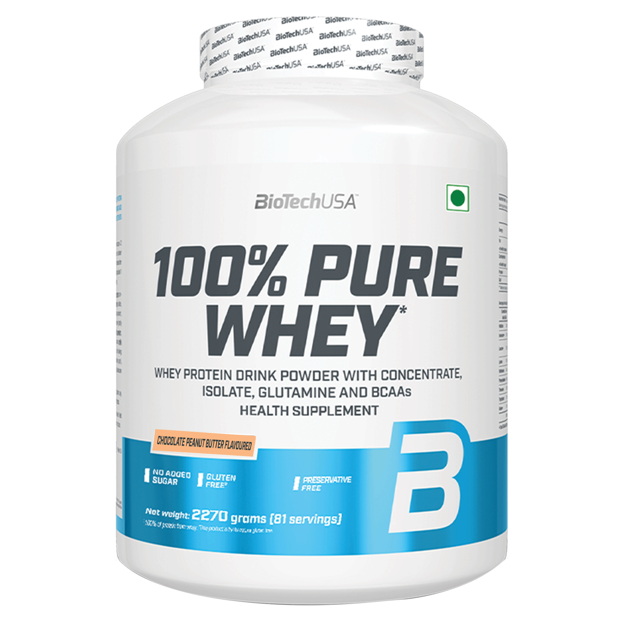 BioTechUSA 100% Pure Whey (chocolate peanut butter), 2.27 kg, 81 Servings