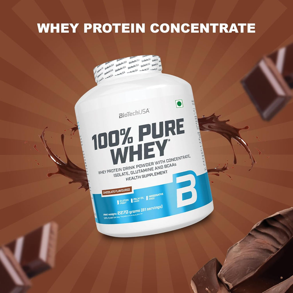 BioTechUSA 100% Pure Whey (Chocolate), 2.27 kg, 81 Servings Gymline Plus Private Limited