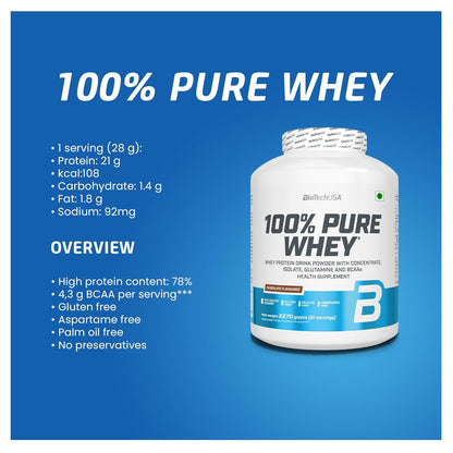 BioTechUSA 100% Pure Whey (Chocolate), 2.27 kg, 81 Servings