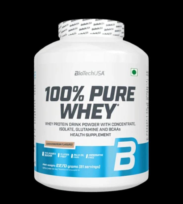 BioTechUSA 100% Pure Whey (COOKIES & CREAM), 2.27 kg, 81 Servings